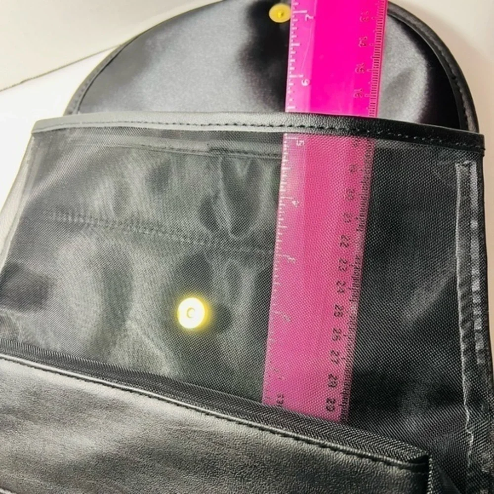 Gold sequins and black cosmetic bag- front is see through mesh very cute